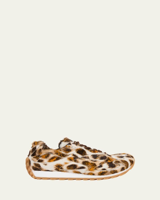 Orbit Jaguar-Print Calf Hair Fashion Sneakers